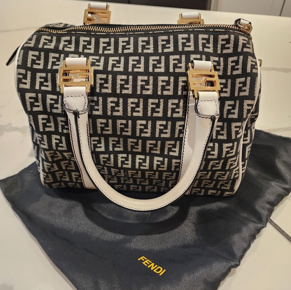 Fendi Black and White Women's Bag Mint With Dust Bag